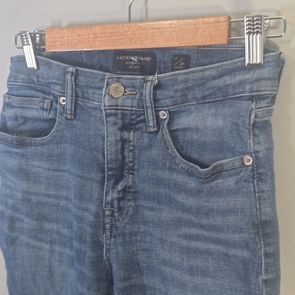 Lucky BRAND JEANS women's Size 8  Blue Ankle High Rise Skinny Bridgette Boho - Picture 11 of 16